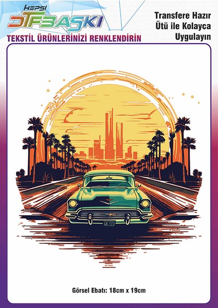 Vintage Ütü ile Yapışan Tişört Tekstil Dtf Baskı