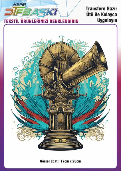 Vintage Ütü ile Yapışan Tişört Tekstil Dtf Baskı