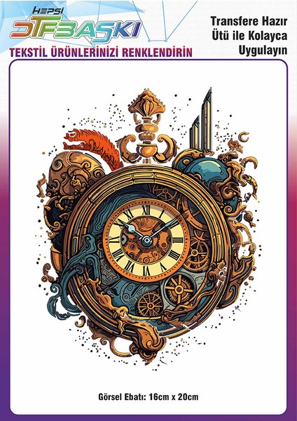 Vintage Ütü ile Yapışan Tişört Tekstil Dtf Baskı