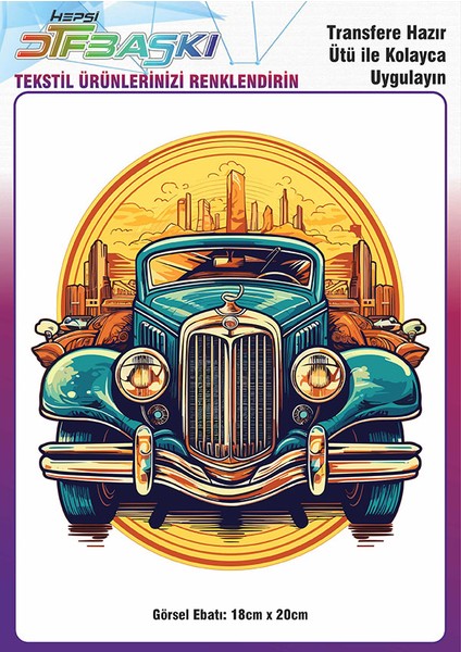 Vintage Ütü ile Yapışan Tişört Tekstil Dtf Baskı