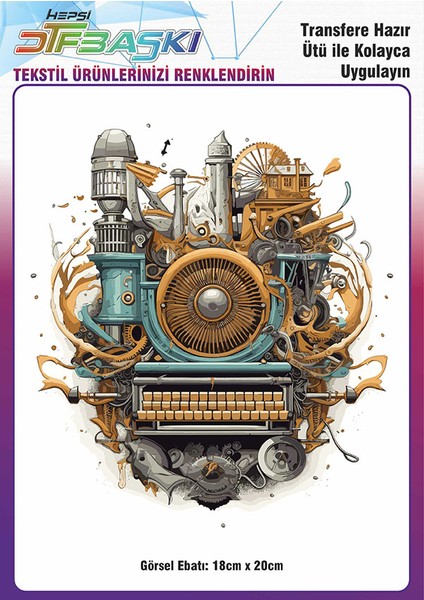 Vintage Ütü ile Yapışan Tişört Tekstil Dtf Baskı