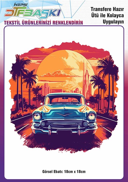 Vintage Ütü ile Yapışan Tişört Tekstil Dtf Baskı