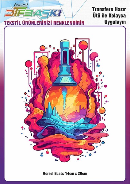 Vintage Ütü ile Yapışan Tişört Tekstil Dtf Baskı