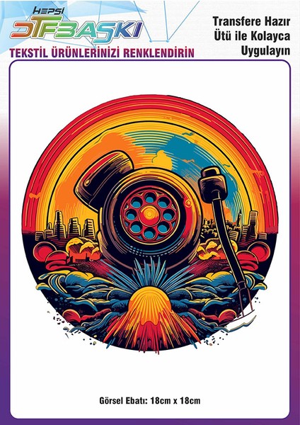 Vintage Ütü ile Yapışan Tişört Tekstil Dtf Baskı