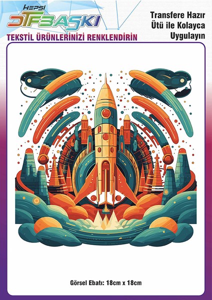 Vintage Ütü ile Yapışan Tişört Tekstil Dtf Baskı