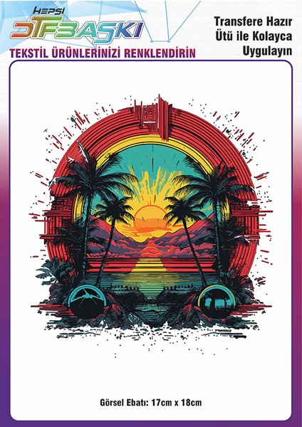 Vintage Ütü ile Yapışan Tişört Tekstil Dtf Baskı