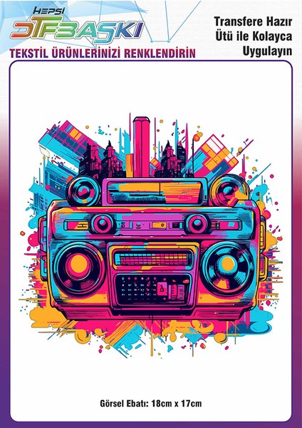 Vintage Ütü ile Yapışan Tişört Tekstil Dtf Baskı