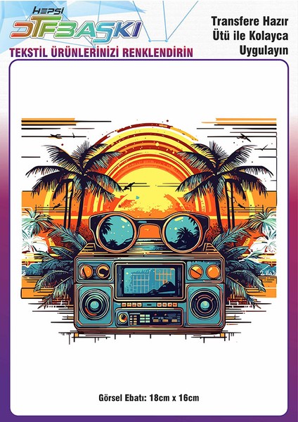 Vintage Ütü ile Yapışan Tişört Tekstil Dtf Baskı