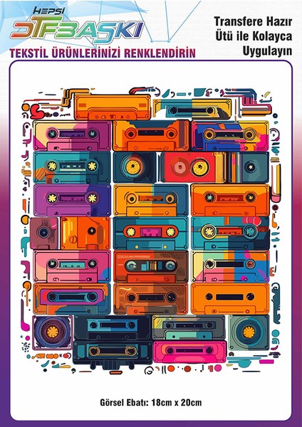 Vintage Ütü ile Yapışan Tişört Tekstil Dtf Baskı