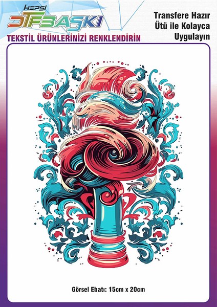 Vintage Ütü ile Yapışan Tişört Tekstil Dtf Baskı