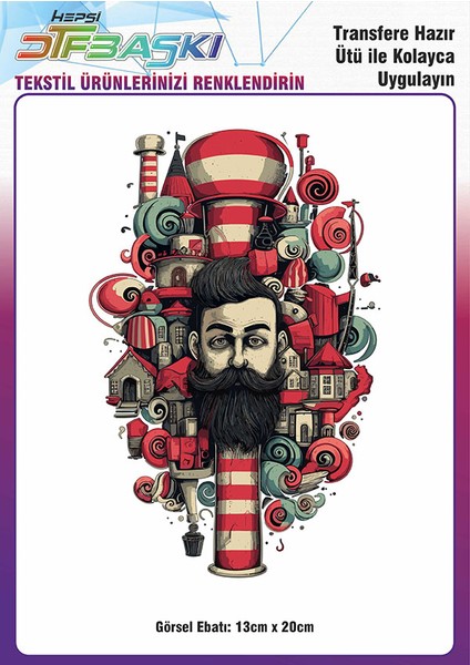 Vintage Ütü ile Yapışan Tişört Tekstil Dtf Baskı