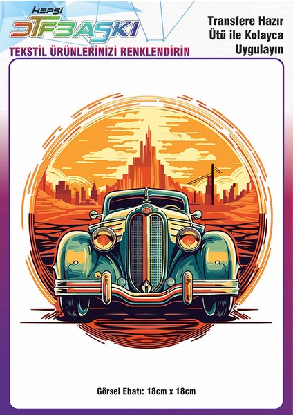 Vintage Ütü ile Yapışan Tişört Tekstil Dtf Baskı