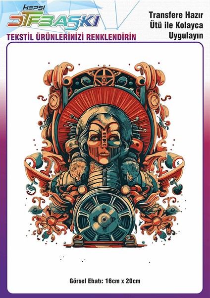 Vintage Ütü ile Yapışan Tişört Tekstil Dtf Baskı