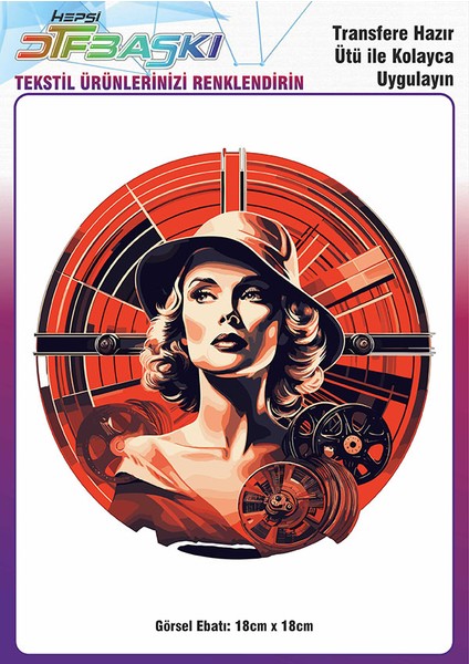 Vintage Ütü ile Yapışan Tişört Tekstil Dtf Baskı