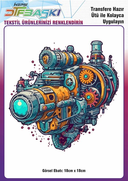 Vintage Ütü ile Yapışan Tişört Tekstil Dtf Baskı