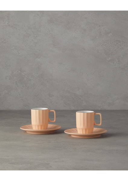 Angely New Bone China 4 Parça 2 Kişilik Kahve Fincan Takımı Somon fiyatları