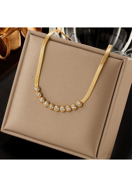 316L Paslanmaz Çelik Renkli Kristal Kadın Punk Sokak Kolye (Yurt Dışından)