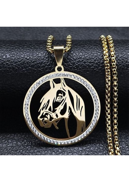 At Kafası Kadınlar/erkekler Için Paslanmaz Çelik Hayvan At Kolye (Yurt Dışından)