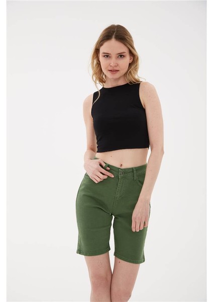 Kolsuz Crop Bluz Siyah