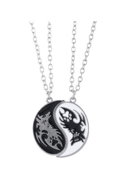 2 Parça Set Metal Çift Yaka Best Friend Bff Kolye (Yurt Dışından)