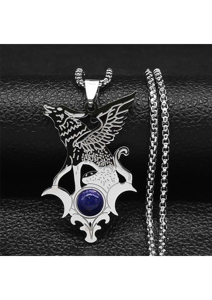 Gotik Büyücülük Ejderha Şeytan Viking Kurt Baykuş Sihirbazı Kolye (Yurt Dışından)