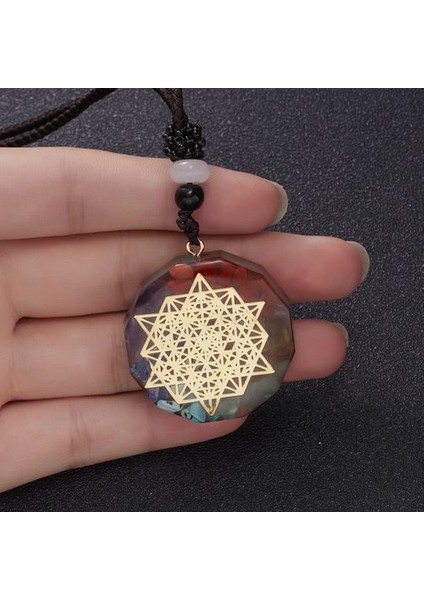 Charm Yedi Çakra Kadın Erkek Renkli Doğal Taş Kolye (Yurt Dışından)