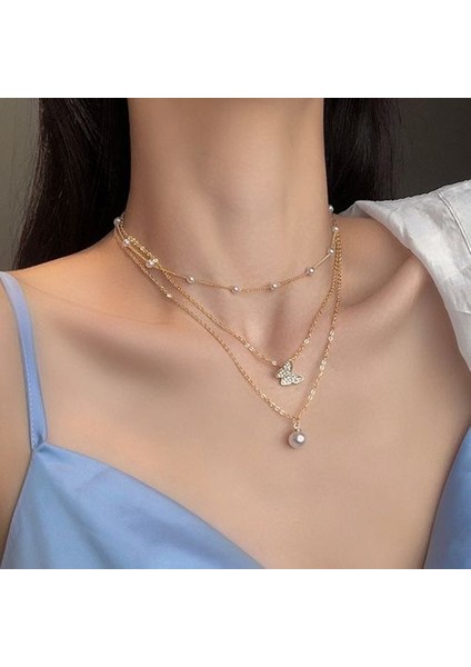 Vintage Inci Charm Katmanlı Kadın Takı Katmanlı Aksesuarları Kolye (Yurt Dışından)