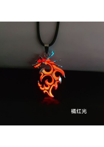 Aydınlık Ejderha Parlayan Gece Floresan Antik Gümüş Kaplama Parıltı Kolye (Yurt Dışından)