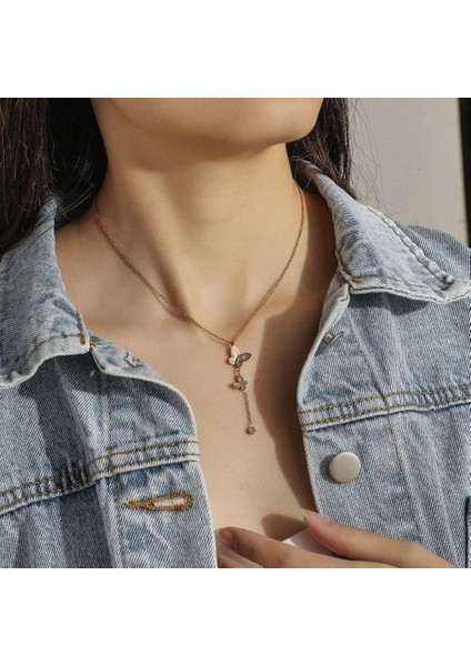 Vintage Kadın Altın Paslanmaz Çelik Bıçak Yılan Zincirleri Kolye (Yurt Dışından)