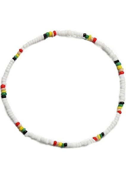 Bohem Renkli Tohum Boncuklu Kabuk Gerdanlık Bildirimi Kısa Yaka Kolye (Yurt Dışından)