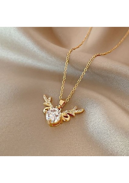 Tatlı Zirkon Kristal Klavikula Zincir Kadın Kore Kolye (Yurt Dışından)