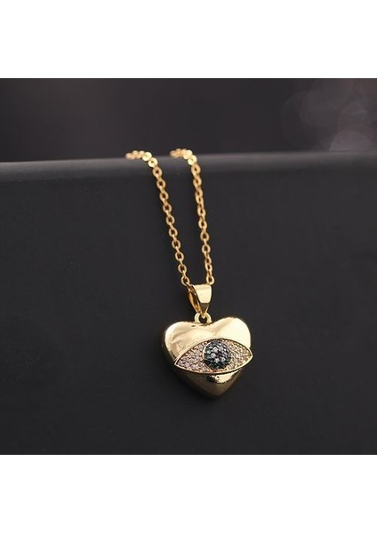 Kore Trendy Emo Nazar Pendat Kadın Paslanmaz Çelik Kolye (Yurt Dışından)