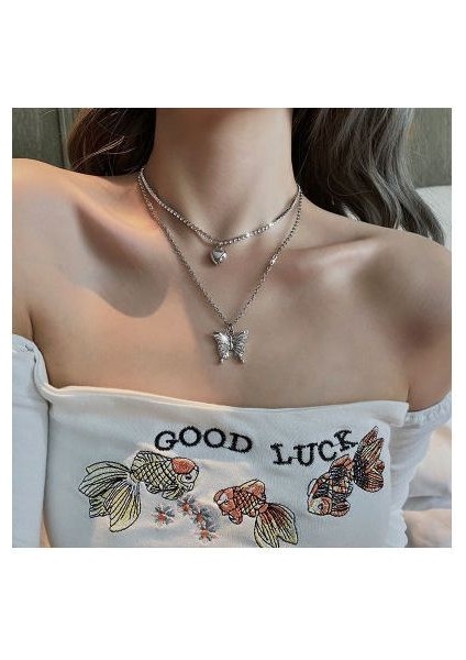 Gotik Kadın Erkek Gerdanlık Estetik Grunge Zinciri Kolye (Yurt Dışından)