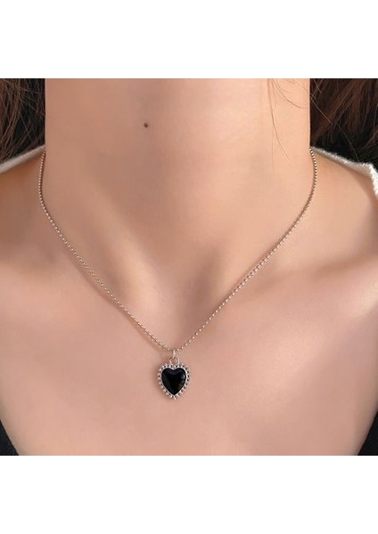 Charm Altın Renk Yılan Zincir Kalp Kadın Kızlar Için Trendy Kolye (Yurt Dışından)