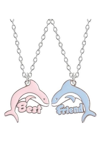2 Parça Set Metal Çift Yaka Best Friend Bff Kolye (Yurt Dışından)