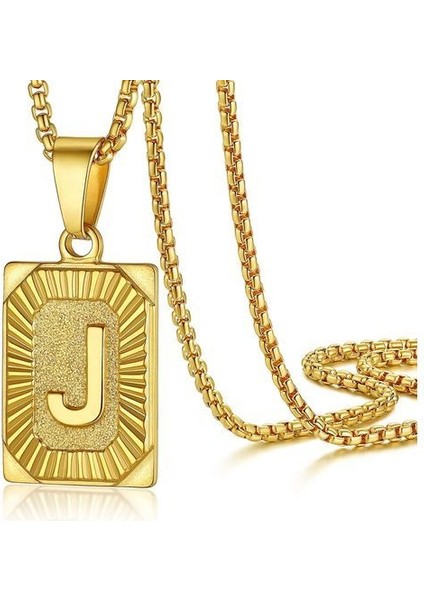 Erkekler Kadınlar Küba Zincir Çift Için 26 Harf Altın Renk Kolye (Yurt Dışından)