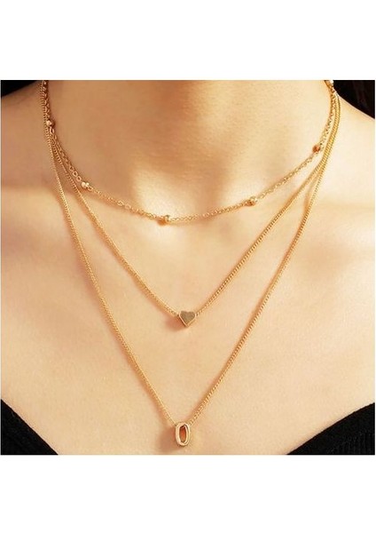 Kalp Şeklinde 26 Harfli Bayan Boho 2021 Altın Rengi Kolye (Yurt Dışından)
