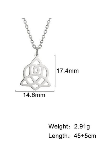 Cadı Düğümü Paslanmaz Çelik Celtics Knot Çapraz Wiccan Kolye (Yurt Dışından)
