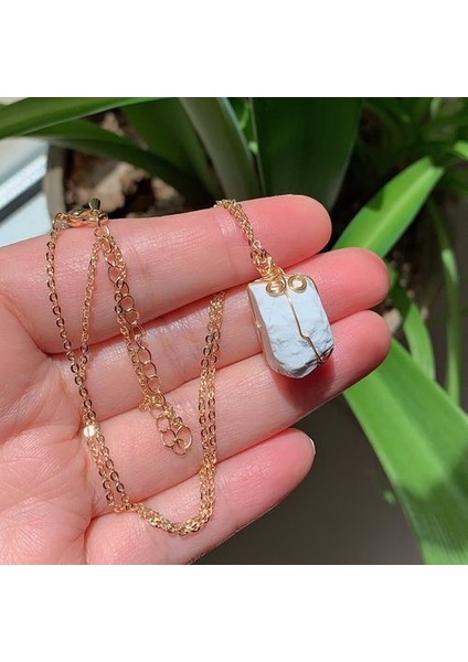 Doğal Taş Küçük Kaya Kuvars Sarkaç Ametist Sitrinler Kolye (Yurt Dışından)