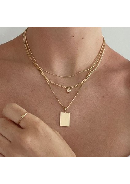 Vintage Çok Katmanlı Kilit Portre Inci Yuvarlak Sikke Kolye (Yurt Dışından)