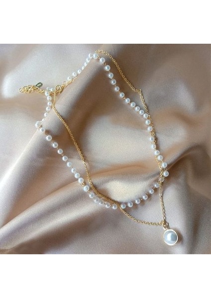 Boncuk Boyun Zinciri Kpop Inci Gerdanlık Altın Renk Goth Kolye (Yurt Dışından)