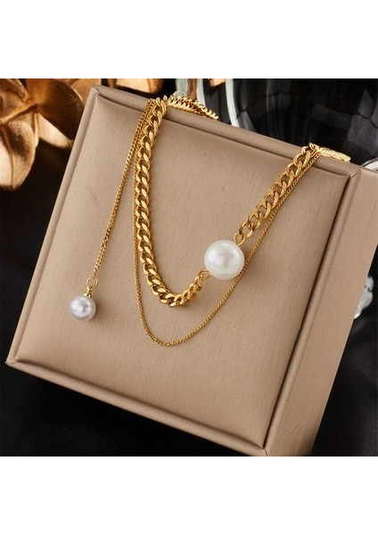 316L Paslanmaz Steereen Taş Kristal Hip-Hop Çok Katmanlı Zinciri Kolye (Yurt Dışından)