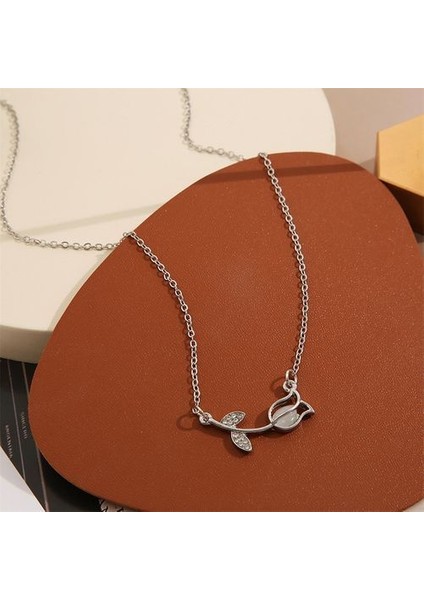 Parlak Altın Kristal Yaka Zincir Kolye (Yurt Dışından)