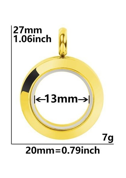 1pc Mix Size Round Living Memory Photo Relicario Locket Pendant Floating Chams Kolye (Yurt Dışından)