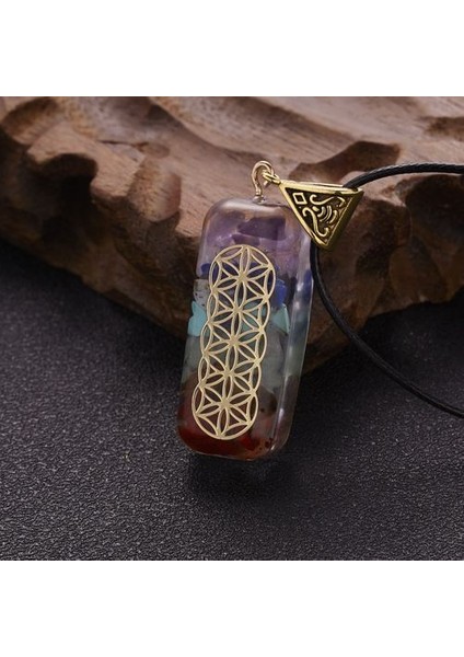 Charm Yedi Çakra Kadın Erkek Renkli Doğal Taş Kolye (Yurt Dışından)