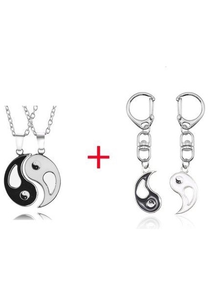 Sıcak Satış Yin Yang Dikiş Alaşımı Iki Yapraklı Balık Çift Kolye (Yurt Dışından)