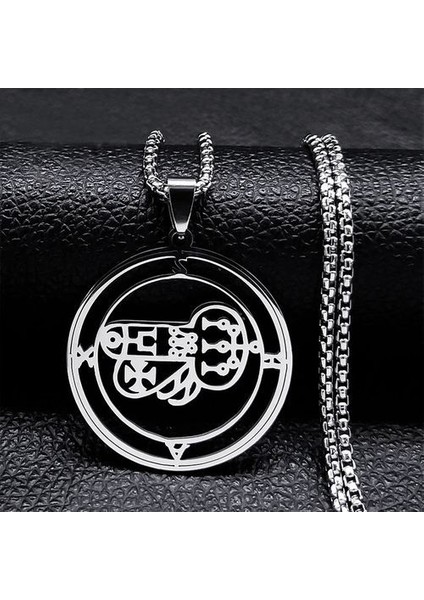 Paslanmaz Çelik Şeytan Mühür Erkek/kadın Gümüş Renk Şeytan Lılıth Kolye (Yurt Dışından)