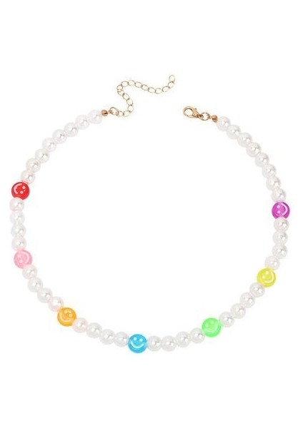 Boho El Yapımı Boncuklu Karikatür Gülen Yaka Klavikula Zinciri Taklit Kolye (Yurt Dışından)