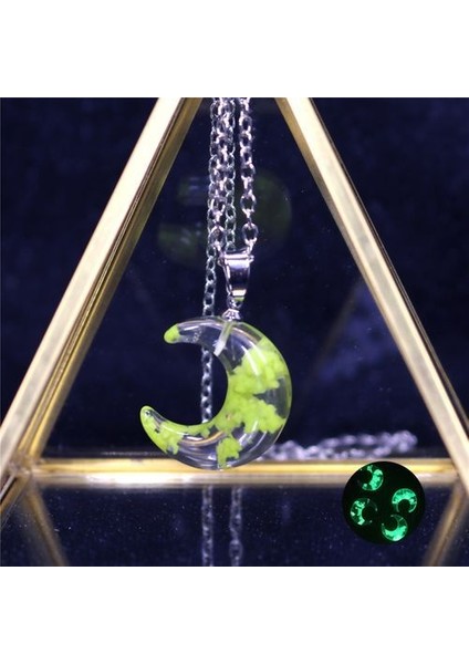 Şeffaf Reçine Yuvarlak Top Ay Kadın Mavi Gökyüzü Bulut Kolye (Yurt Dışından)