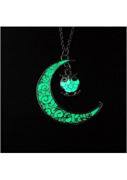 Ay Parlayan Mücevher Charm Takı Karanlıkta Parlayan Cadılar Bayramı Kolye (Yurt Dışından)